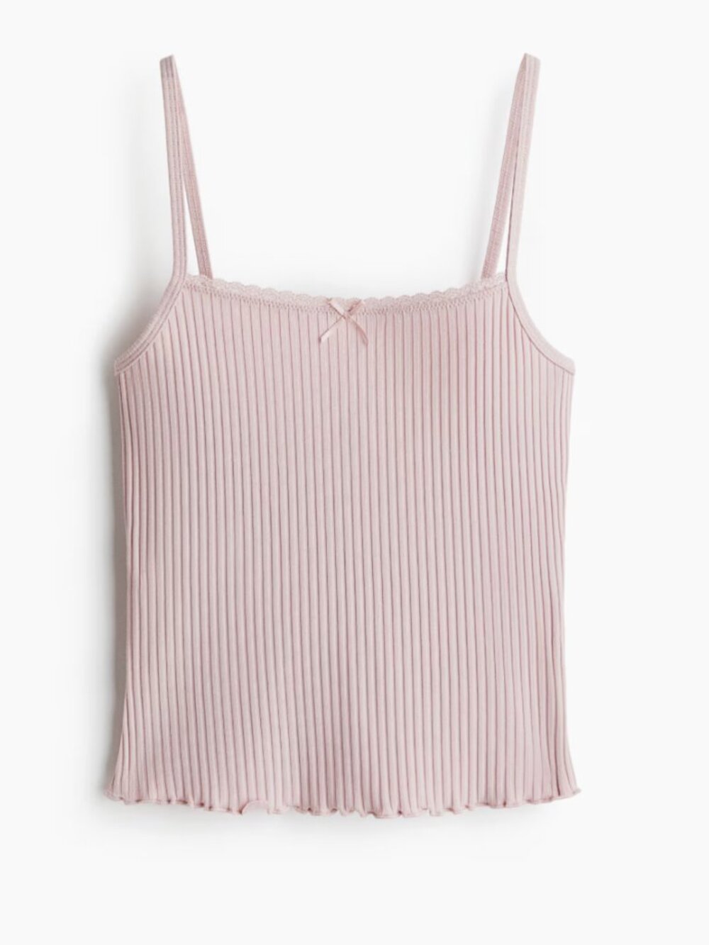 H&M Divided Pink Ribbed Cami Tank Top Size XL NWT